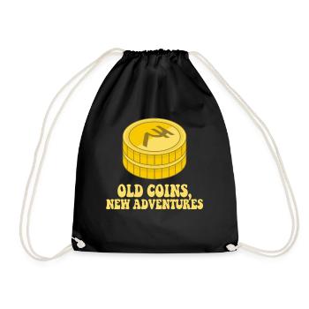 Old Coins New Adventures Numismatics - Drawstring Bag - black - Front