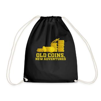 Old Coins New Adventures Numismatics - Drawstring Bag - black - Front