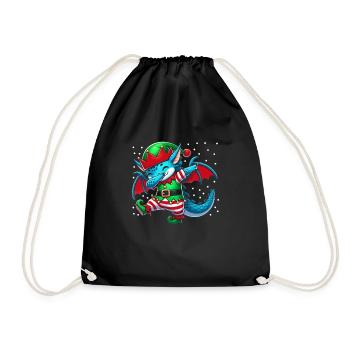 Elfe Dragon de Noël Amoureux du Dragon Drôle - Sac de sport léger - noir - Devant