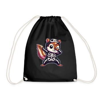 Halloween squelette mignon tamia - Sac de sport léger - noir - Devant
