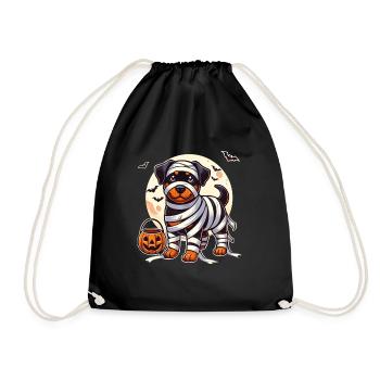 Rottweiler Halloween Mummy Cute Rottweiler Kids - Drawstring Bag - black - Front
