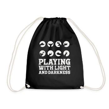 Shadow Puppetry Theater Show Art - Drawstring Bag - black - Front