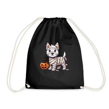 Westie Halloween Mummy West Highland White - Drawstring Bag - black - Front