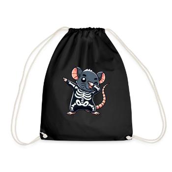 Rat Halloween Squelette Enfants Femmes Hommes Rat - Sac de sport léger - noir - Devant