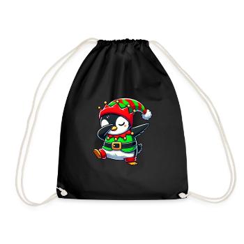 Pingouin de Noël Elfe Drôle Amoureux des Pingouins - Sac de sport léger - noir - Devant