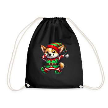 Noël Welsh Corgi Elf Drôle Welsh Corgi - Sac de sport léger - noir - Devant