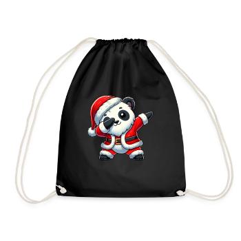 Weihnachten Panda Santa Lustig Panda Liebhaber - Turnbeutel - Schwarz - Vorne