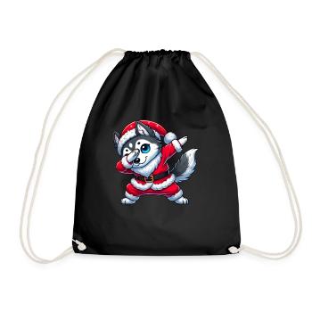 Weihnachten Husky Santa Funny Husky Liebhaber - Turnbeutel - Schwarz - Vorne