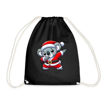Weihnachten Koala Santa Lustig Koala Liebhaber - Turnbeutel - Schwarz - Vorne