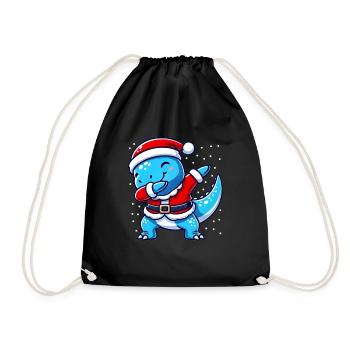 Christmas T-rex Santa Funny T-rex Lover - Drawstring Bag - black - Front