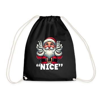 Christmas Cute List Santa Claus Naughty - Drawstring Bag - black - Front