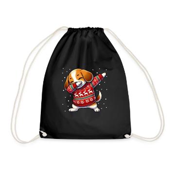 Christmas Beagle Ugly Christmas - Drawstring Bag - black - Front