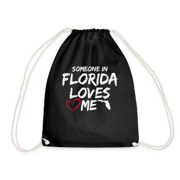 Someone In Florida Loves Me - Drawstring Bag - black - Front