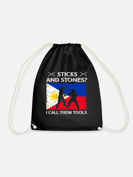 Arnis Eskrima Kali Filipino Arts FMA - Drawstring Bag - black