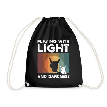 Playing With Light And Darkness Shadow - Drawstring Bag - black - Front