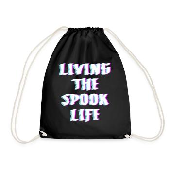 Living The Spook Life Ghost Bait - Drawstring Bag - black - Front