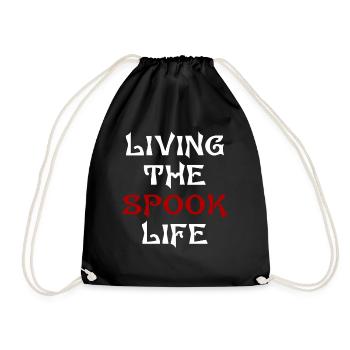 Living The Spook Life Ghost Bait - Drawstring Bag - black - Front
