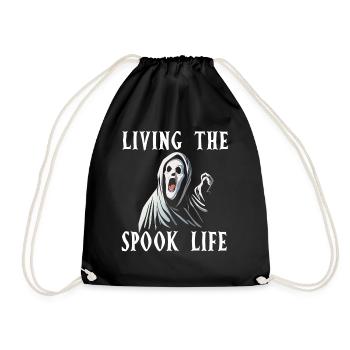 Living The Spook Life Ghost Bait - Drawstring Bag - black - Front