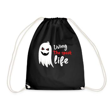Living The Spook Life Ghost Bait - Drawstring Bag - black - Front