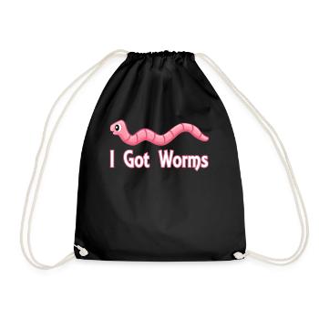 Worm Farmer Vermicompost Cute Men Women - Drawstring Bag - black - Front