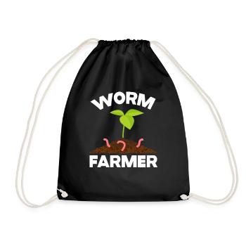 Wurmfarmer Wurmkompost Niedliche Männer Frauen - Turnbeutel - Schwarz - Vorne