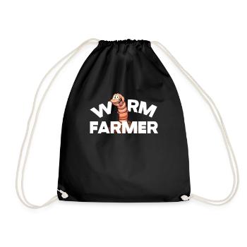Wurmfarmer Wurmkompost Niedliche Männer Frauen - Turnbeutel - Schwarz - Vorne