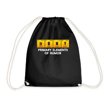 Primary Elements Of Humor Science Irony - Drawstring Bag - black - Front