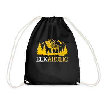 Elchjagd Elkaholische Jäger - Turnbeutel - Schwarz - Vorne