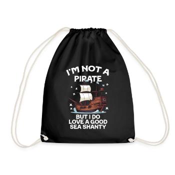 Sailor Meme Pirate Ship Ocean Sailing - Drawstring Bag - black - Front