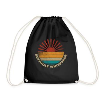Butthole Whisperer - Drawstring Bag - black - Front