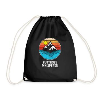 Butthole Whisperer - Drawstring Bag - black - Front