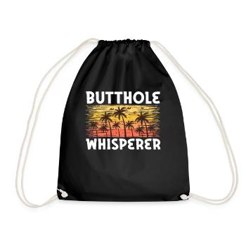 Butthole Whisperer - Drawstring Bag - black - Front