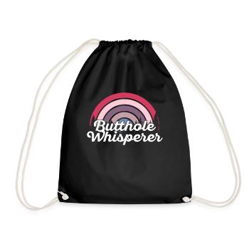 Butthole Whisperer - Drawstring Bag - black - Front