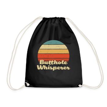 Butthole Whisperer - Drawstring Bag - black - Front