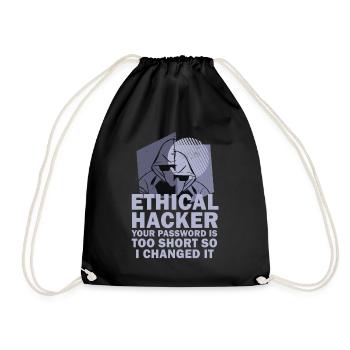 Cybersicherheitsexpertise von ethischen Hackern - Turnbeutel - Schwarz - Vorne