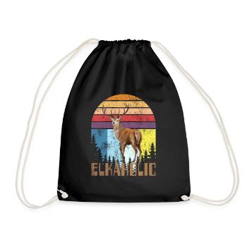 Elchjagd Elkaholische Jäger - Turnbeutel - Schwarz - Vorne