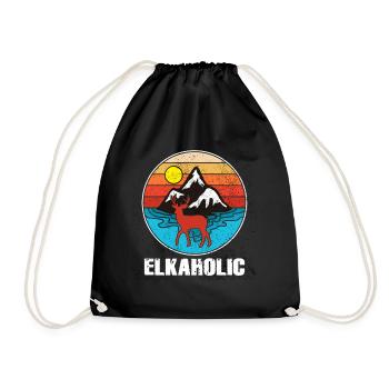 Elchjagd Elkaholische Jäger - Turnbeutel - Schwarz - Vorne