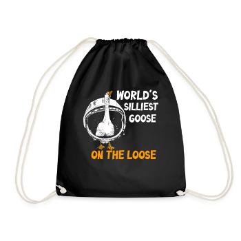 Worlds Silliest Goose On The Loose - Drawstring Bag - black - Front