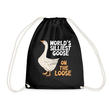 Worlds Silliest Goose On The Loose - Drawstring Bag - black - Front