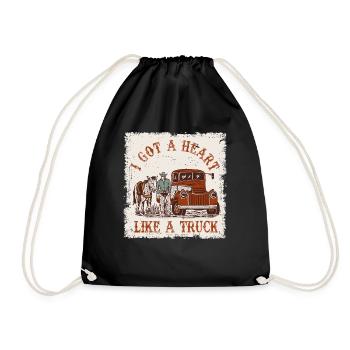 I Got A Heart Like A Truck - Drawstring Bag - black - Front