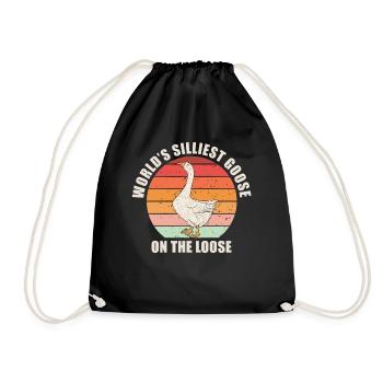 Worlds Silliest Goose On The Loose - Drawstring Bag - black - Front