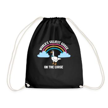 Worlds Silliest Goose On The Loose - Drawstring Bag - black - Front