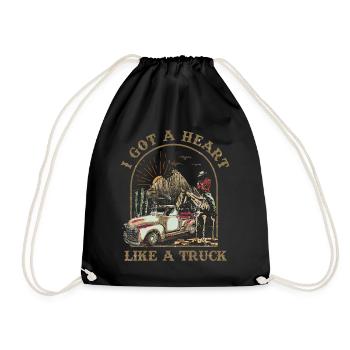 Ich habe ein Herz wie ein Truck - Turnbeutel - Schwarz - Vorne