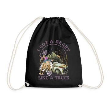 I Got A Heart Like A Truck - Drawstring Bag - black - Front