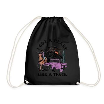 I Got A Heart Like A Truck - Drawstring Bag - black - Front