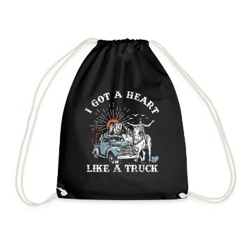 I Got A Heart Like A Truck - Drawstring Bag - black - Front