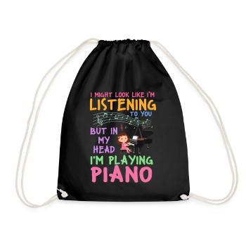 J’ai peut-être l’air d’écouter du piano - Sac de sport léger - noir - Devant