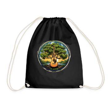 Yggdrasil Natur Musiker Baum Des Lebens - Turnbeutel - Schwarz - Vorne