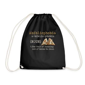 Abibliophobia Bookworm Livres de lecture - Sac de sport léger - noir - Devant