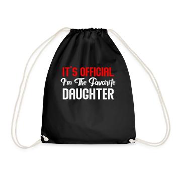 It's Official I'm The Favorite Daughter - Drawstring Bag - black - Front